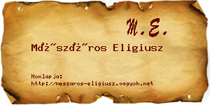 Mészáros Eligiusz névjegykártya